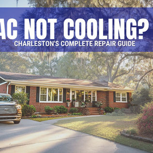 Charleston SC brick ranch home with oak trees showing typical Lowcountry residential property needing AC repair services