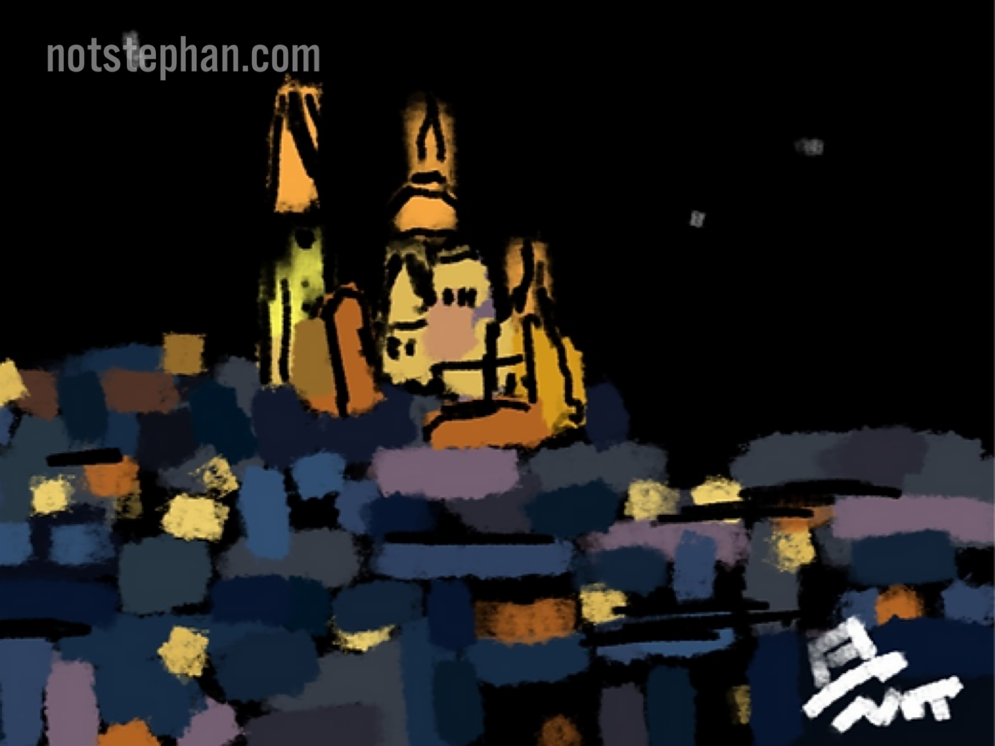 Paris la nuit. Fragments de toits. 10.