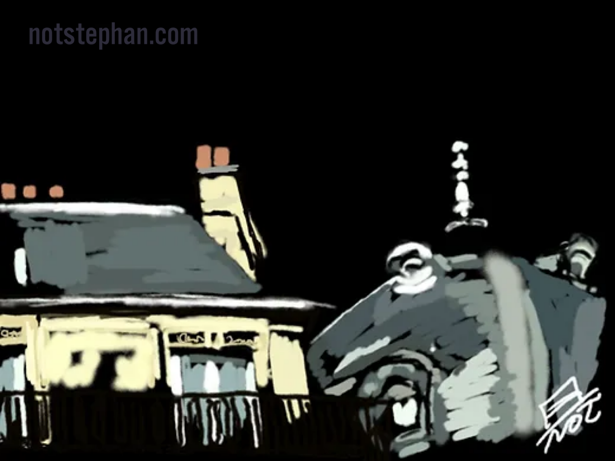 Paris la nuit. Fragment de toits. 45.