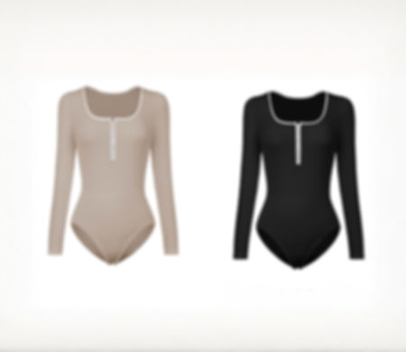 Contrast Piping Long Sleeve Bodysuit