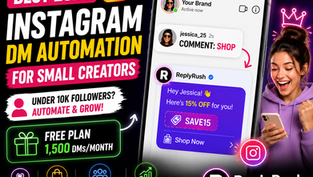 Small Instagram creator checking phone notifications from automated DM replies