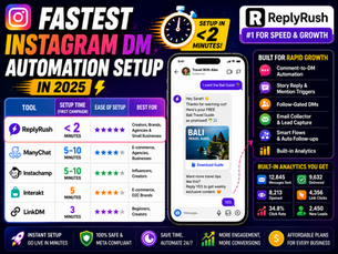 Fastest Instagram DM Automation Setup in 2025: ReplyRush vs Top Tools for Rapid Growth and Engagement.