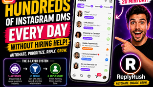 Creator managing hundreds of Instagram DMs a day using a triage and automation system