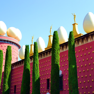 Seitenansicht des Dalí-Museums in farbiger Tracht – Osterbräuche und Traditionen in Spanien