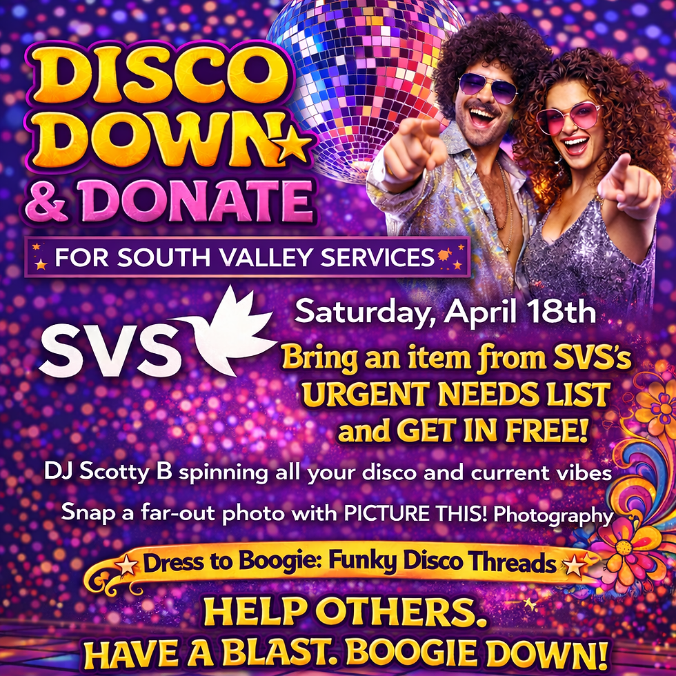Annual DISCO DOWN & DONATE Event for South Valley Services