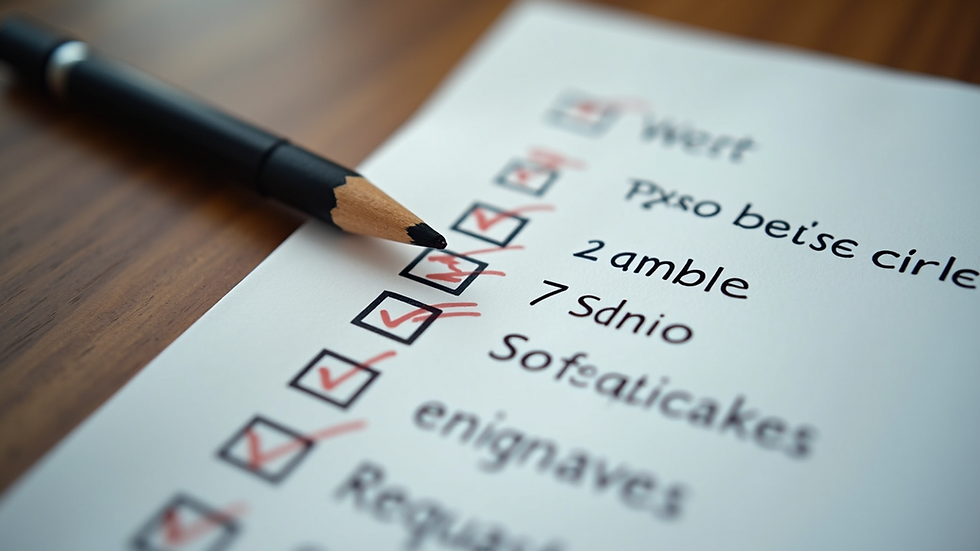 High angle view of a checklist with seven soft skills written on it