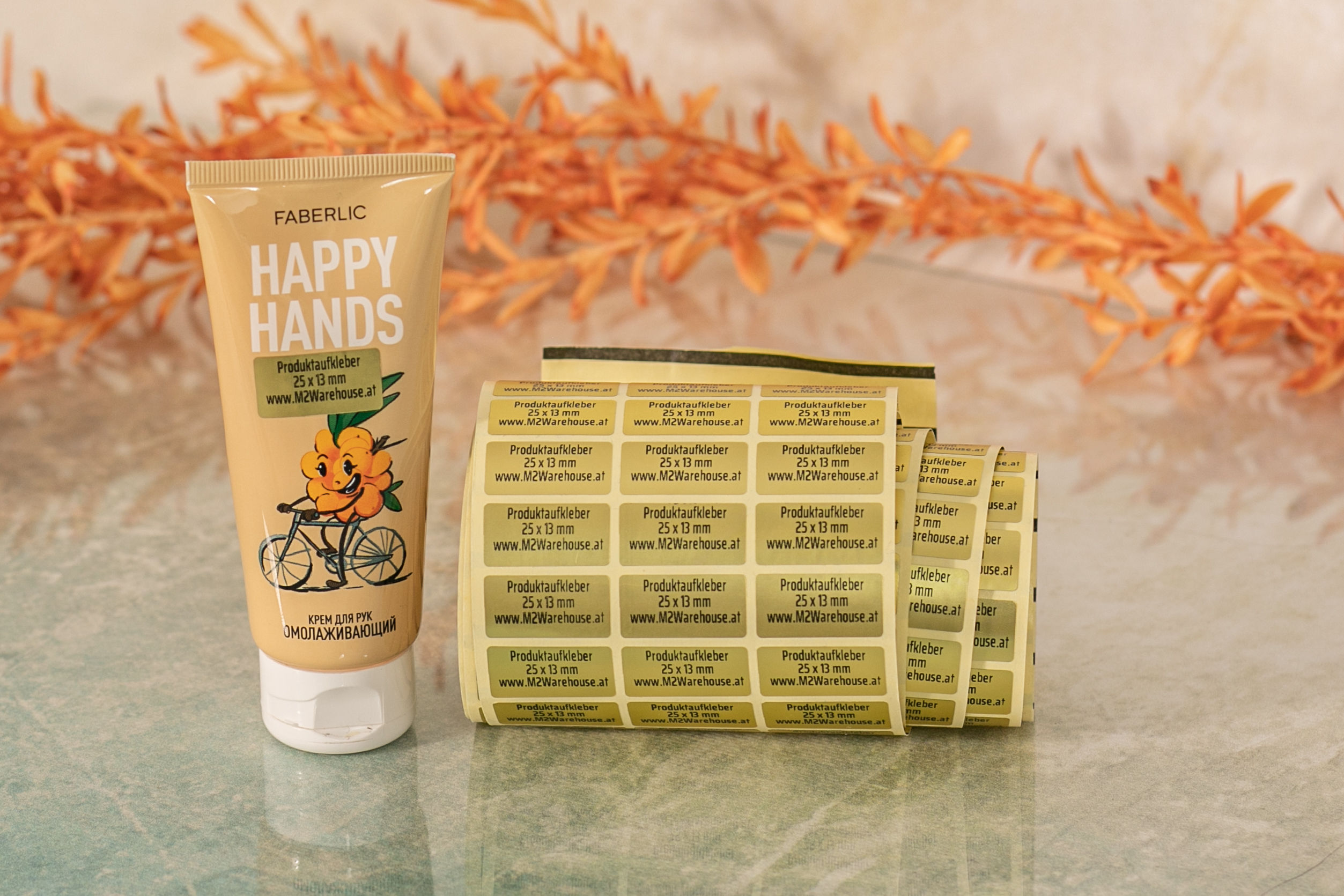 Produktaufkleber Gold Metallic – wisch- und wasserfest, 25x13mm