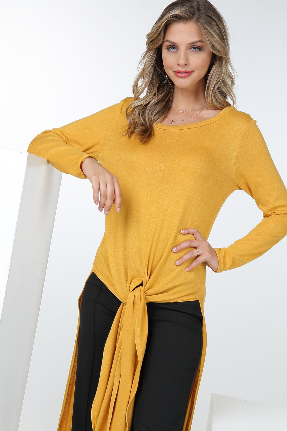 mustard tie top