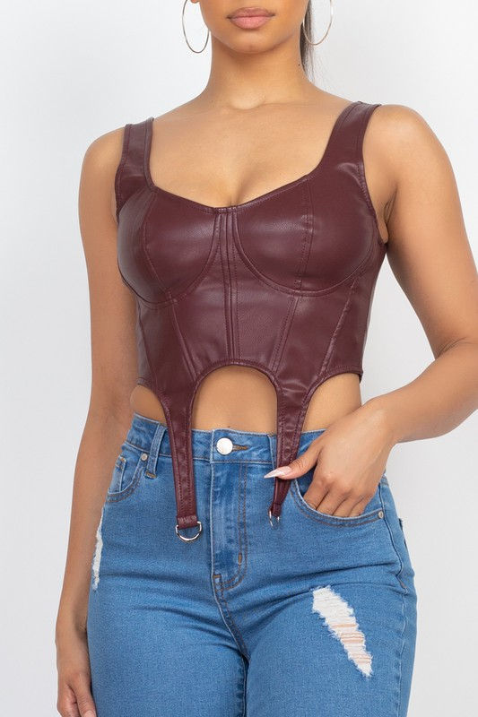 burgundy bustier top