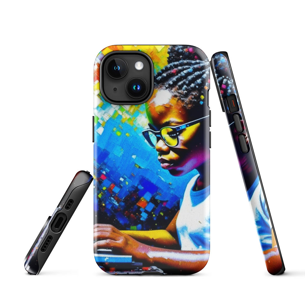 Thumbnail: Tough Case for iPhone® - Young Black Professionals: Girl in STEAM
