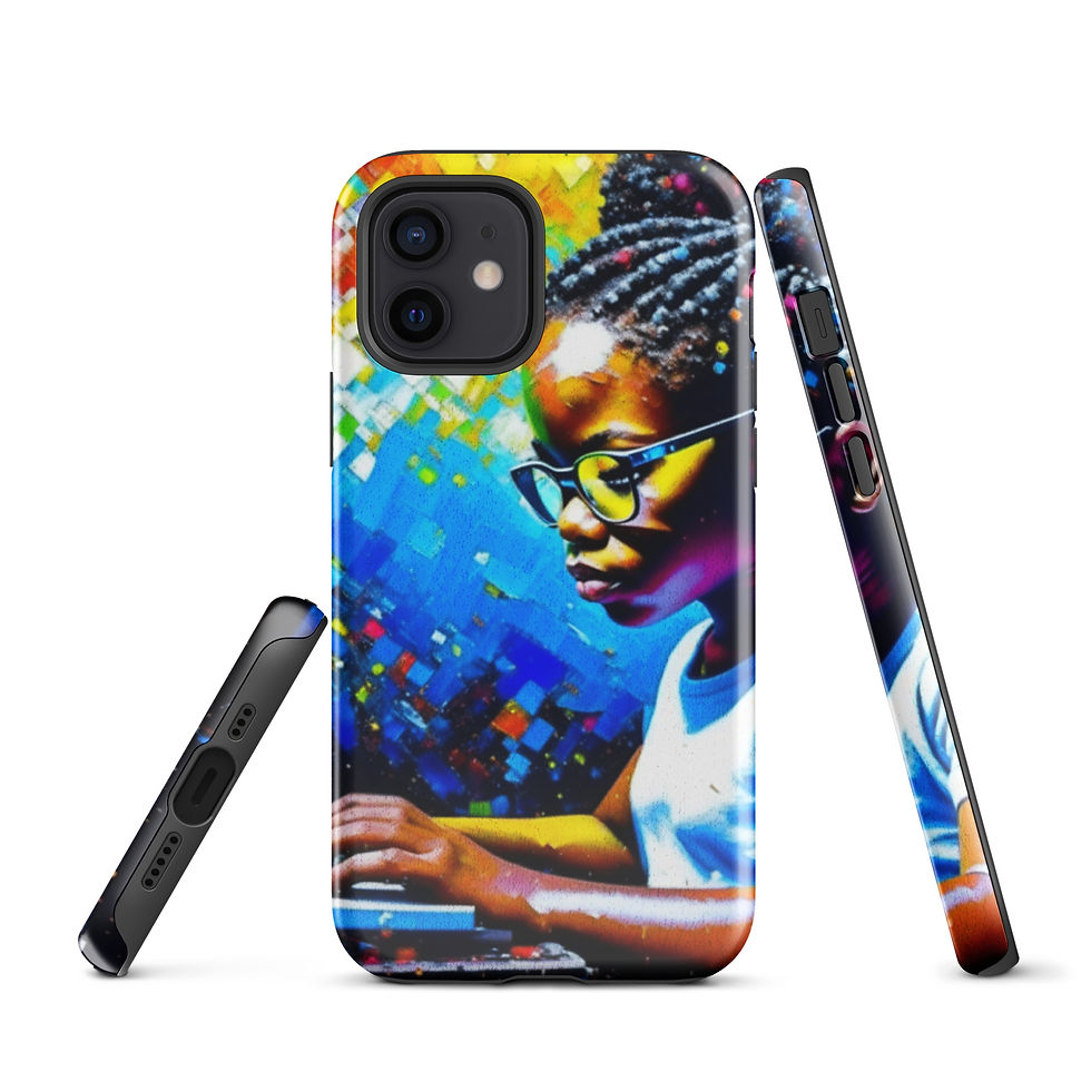Thumbnail: Tough Case for iPhone® - Young Black Professionals: Girl in STEAM