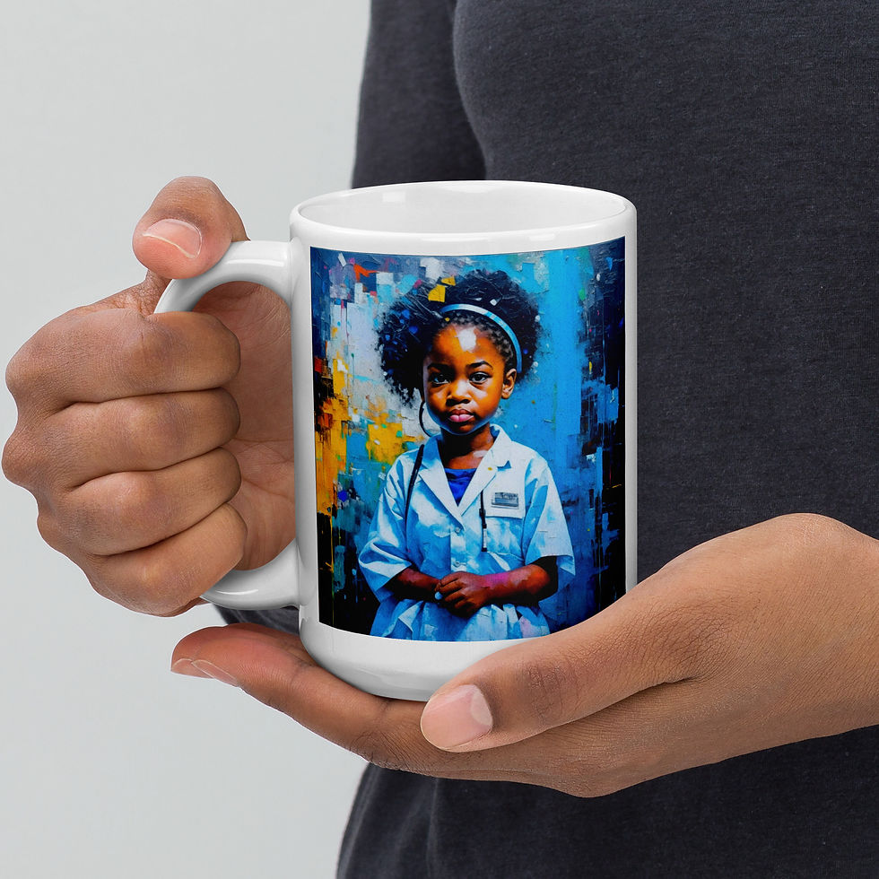 Thumbnail: White glossy mug - Young Black Professionals: Girl Doctor