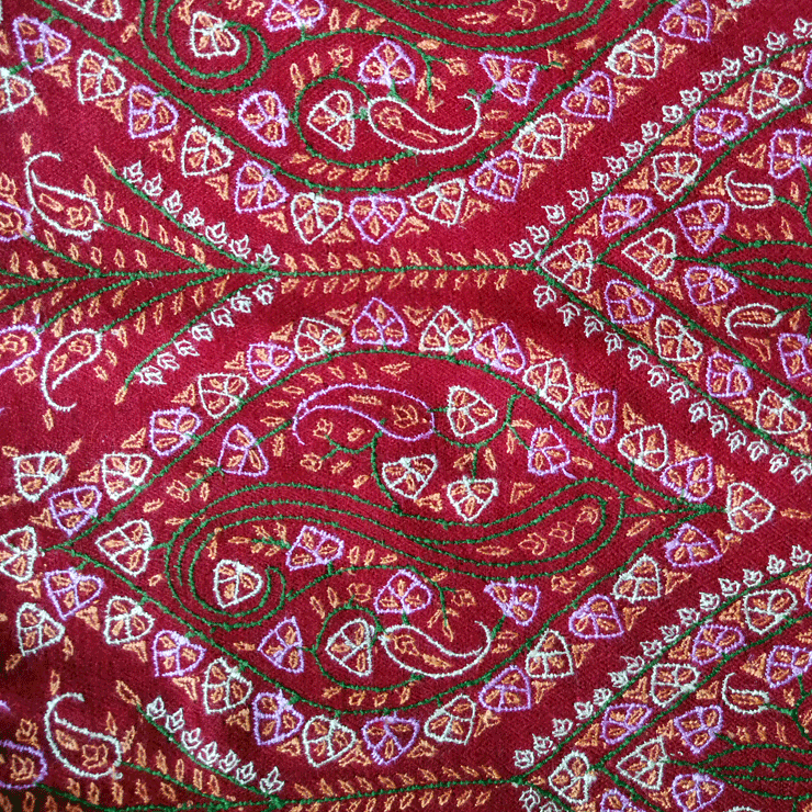 lawn embroidered shawl