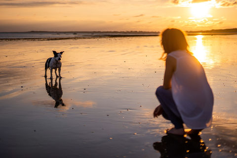 photo femme plage reflet ile de re coucher soleil photographe