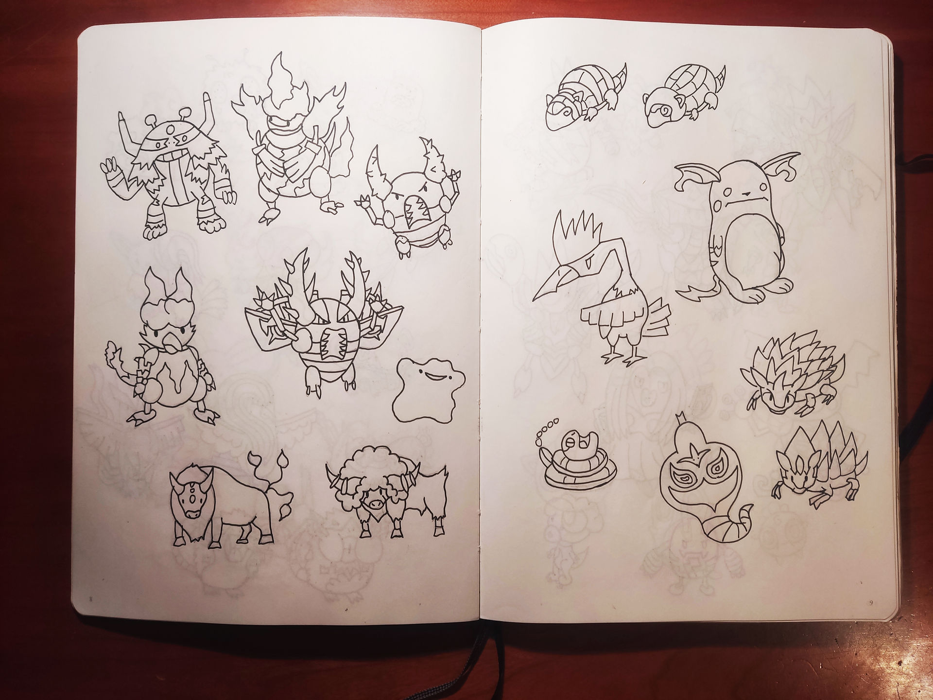 pokemon drawing on a notebook