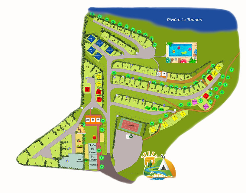 plan camping au Pont du Dognon