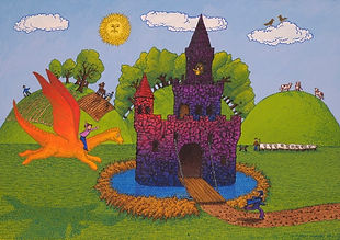 Ilustración para cuento infantil, acuarela y tempera.