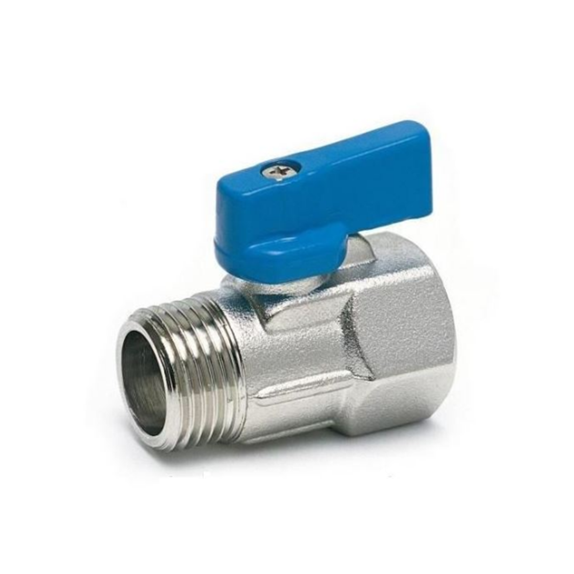 KAS ball valve MINI 1/2" female/outer, nickel-plated brass