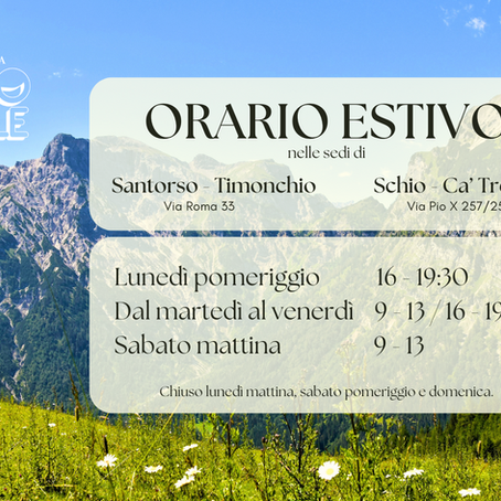 Orario estivo in Erboristeria Sorriso Naturale!