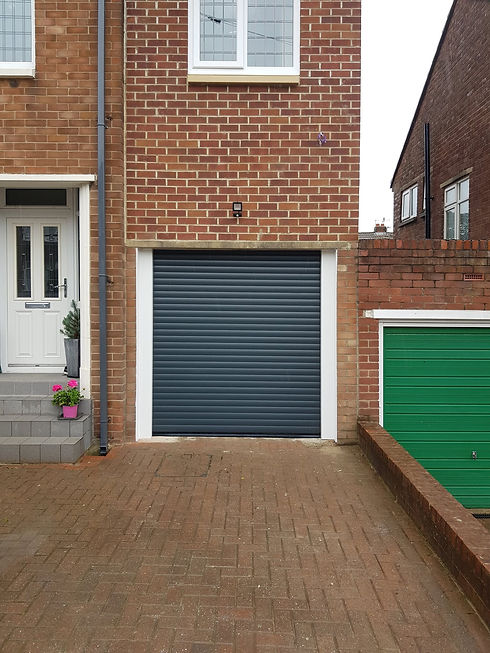 roller garage door installed at a residential property in Newcastle upon Tyne