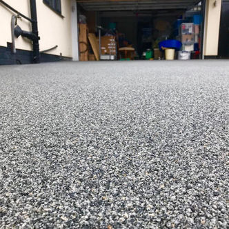 Close-up of resin-bound aggregate surface finish