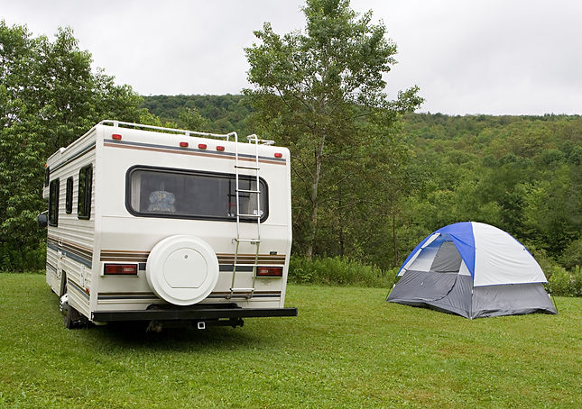 Mature couple camping