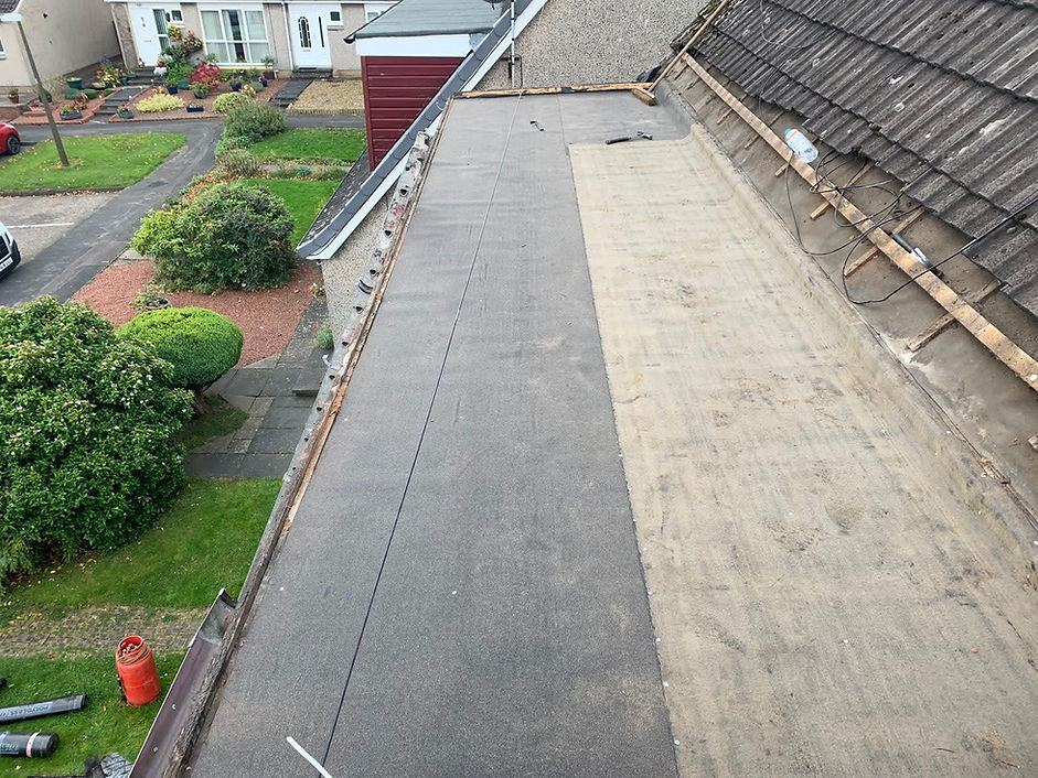 Felt roof installation on a residential property in Musselburgh by RR Roofing and Building Services