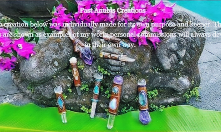 “Handcrafted crystal and wood talisman by Craig Davey”
