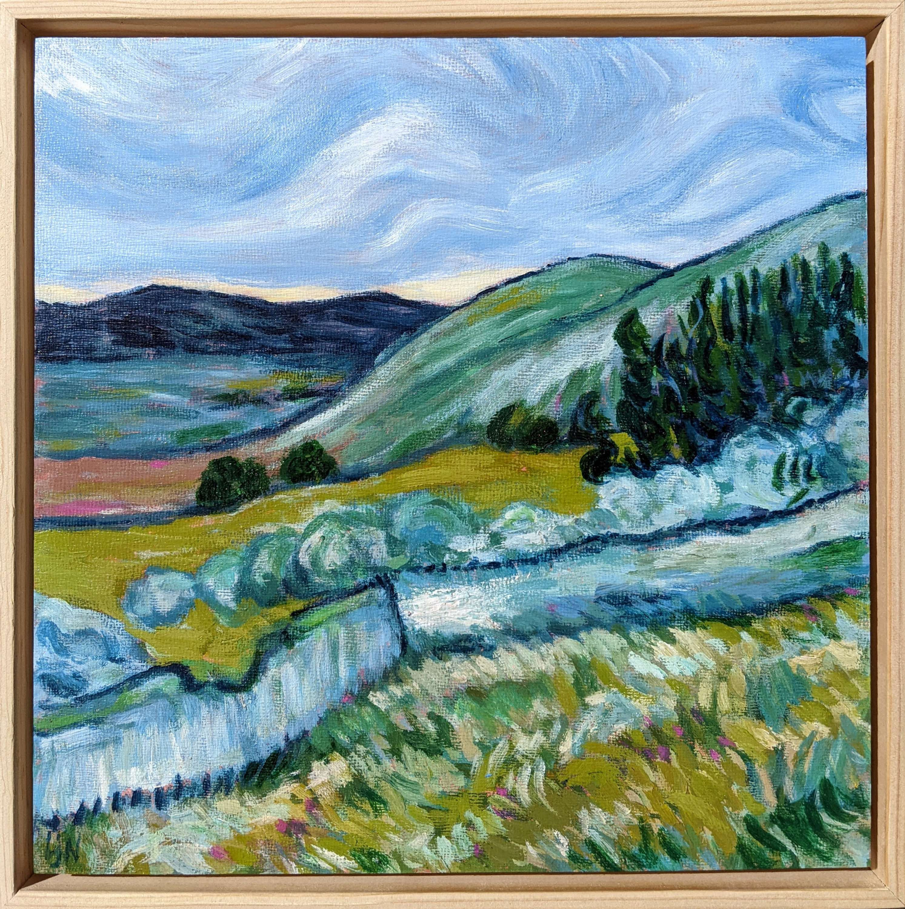 Detail Study of "Landscape of Saint Remi" by Vincent Van Gogh 