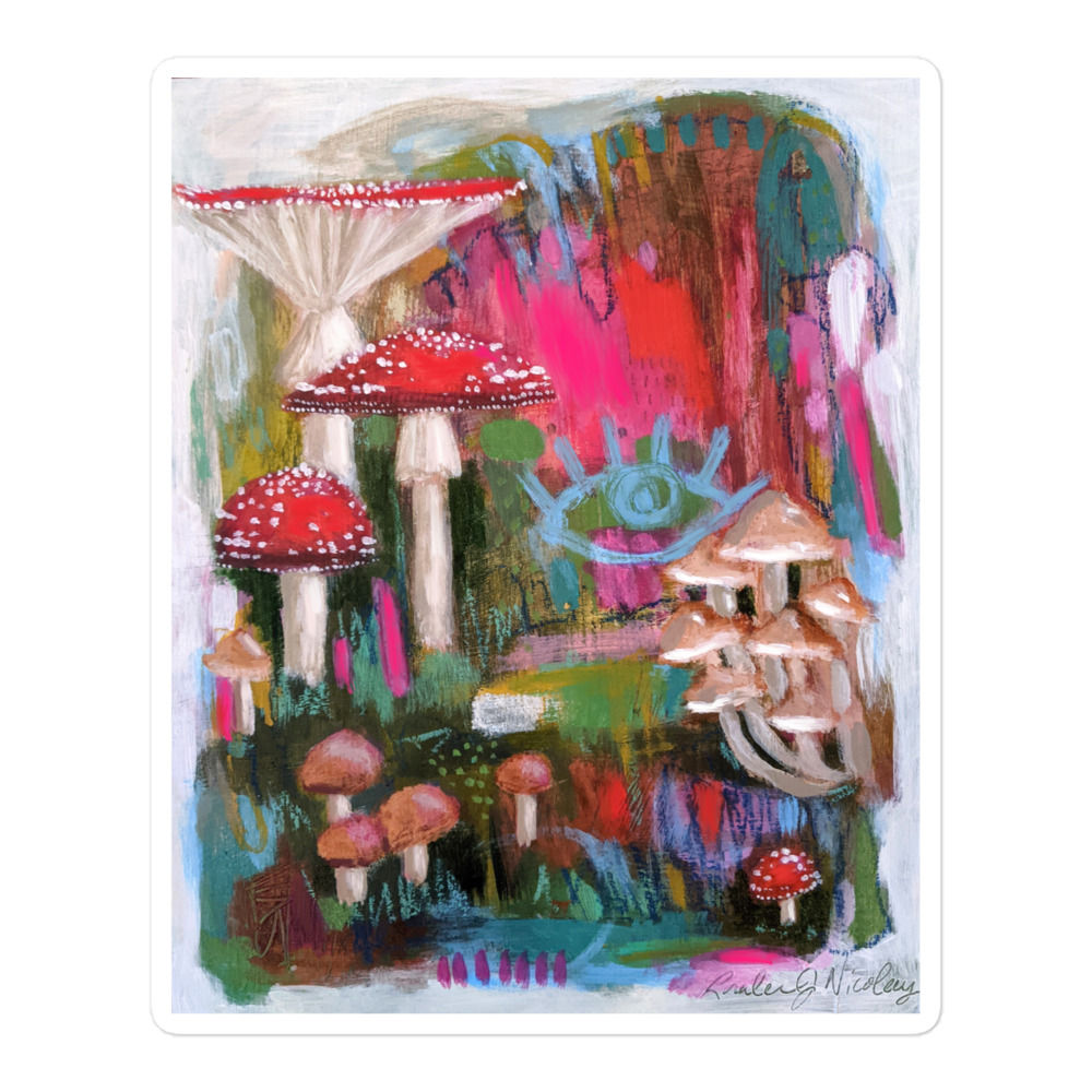 Mixed Mushrooms Bubble-free stickers