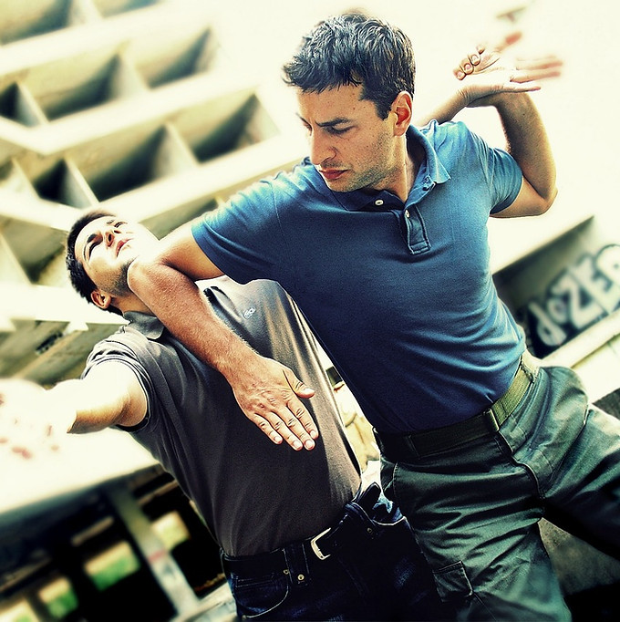 two man practising Krav Maga