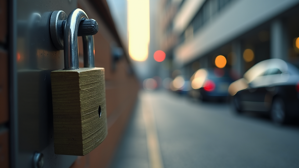 Close-up view of a locked padlock symbolizing website security