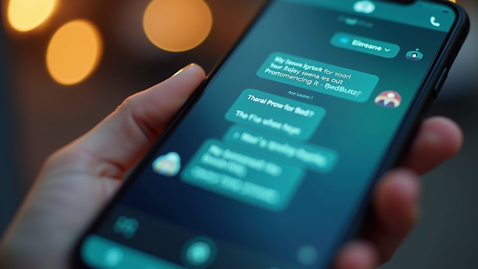 Close-up view of a chatbot interface on a smartphone