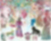 original print, pale pink. pattern, flowers, queens, imaginary
