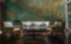 Blue and Gold Feature Wall | Hiring an Art Consultant