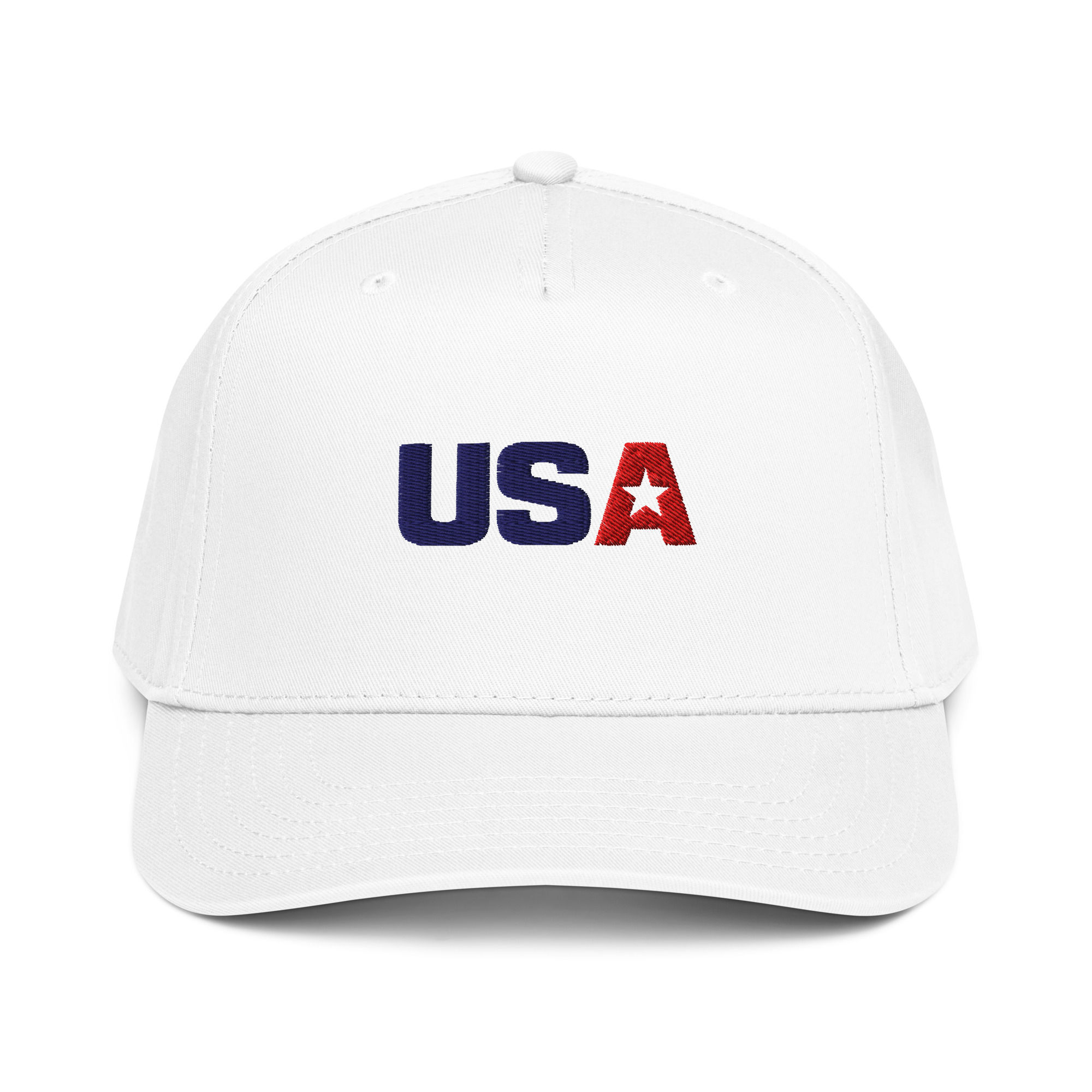 USA Embroidered White Cap