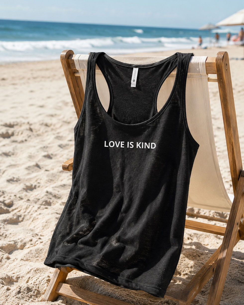 Miniature : Love Is Kind Black Racerback Tank