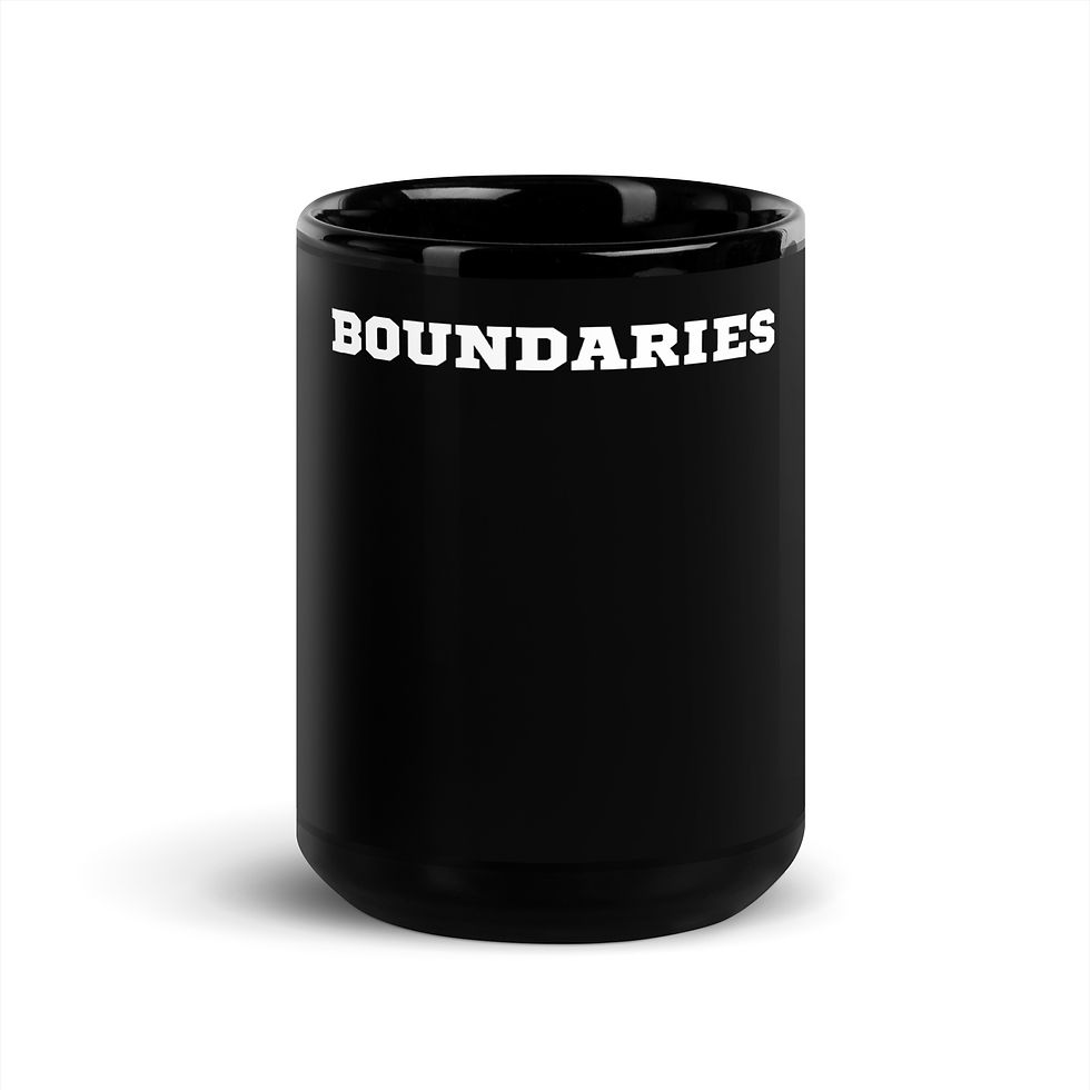 섬네일: Boundaries Black Glossy Mug