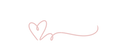 Pink heart shape with a curvature extending from the hand drawn heart