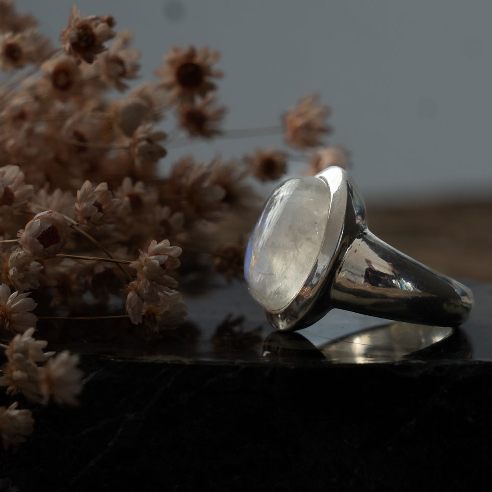 Miniaturbild: Regenbogen Mondstein Ring