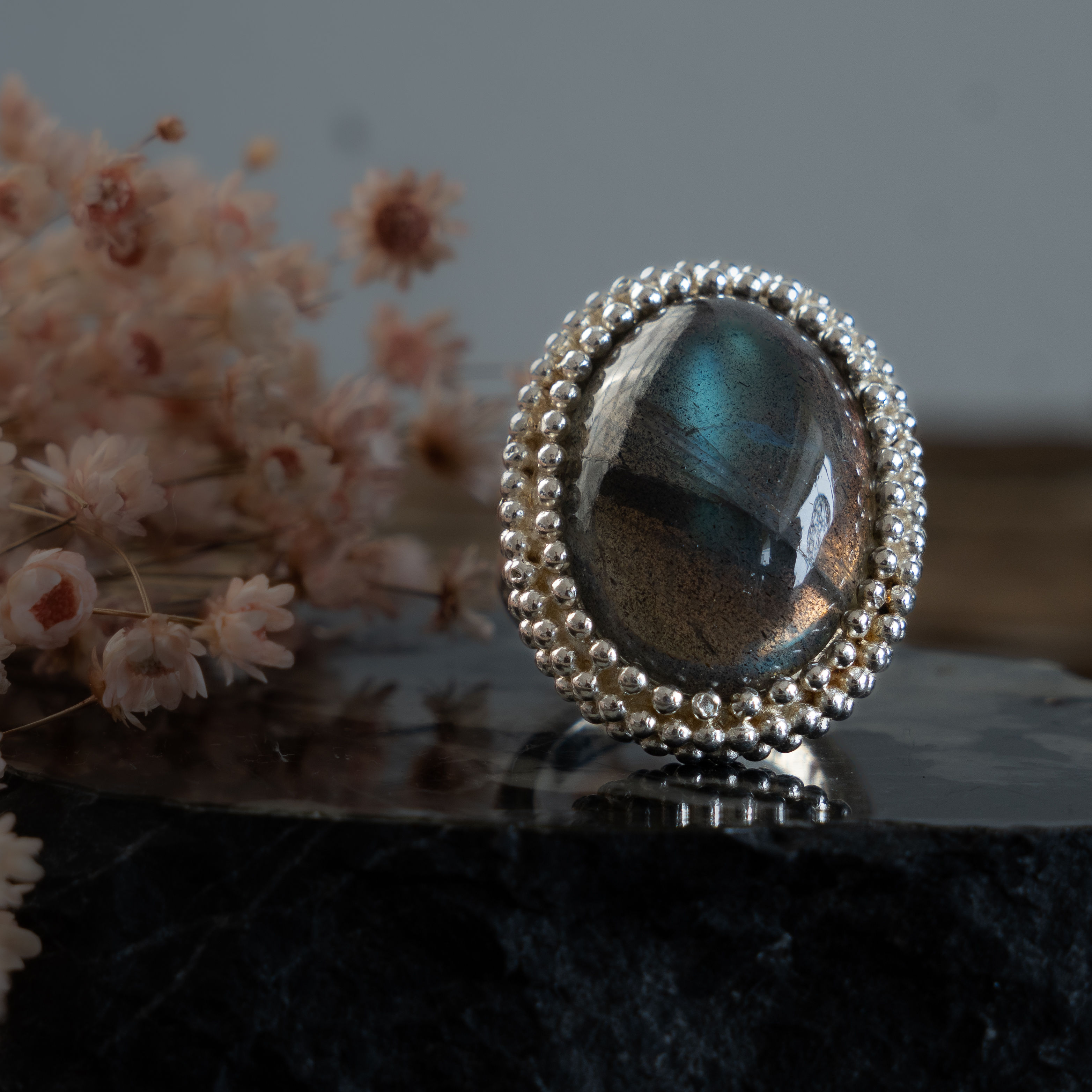 Labradorite ring large