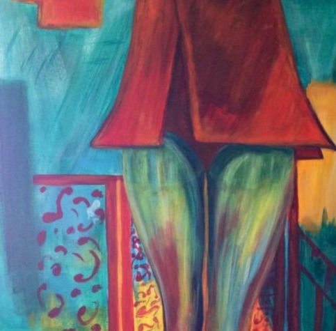 Thumbnail: MINI JUPE ROUGE - 120x100 cm - Acrylic on canvas
