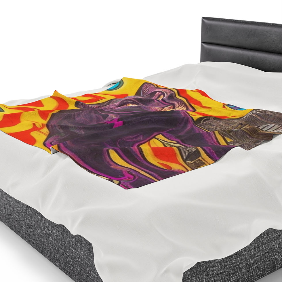 Thumbnail: black cat Velveteen Plush Blanket