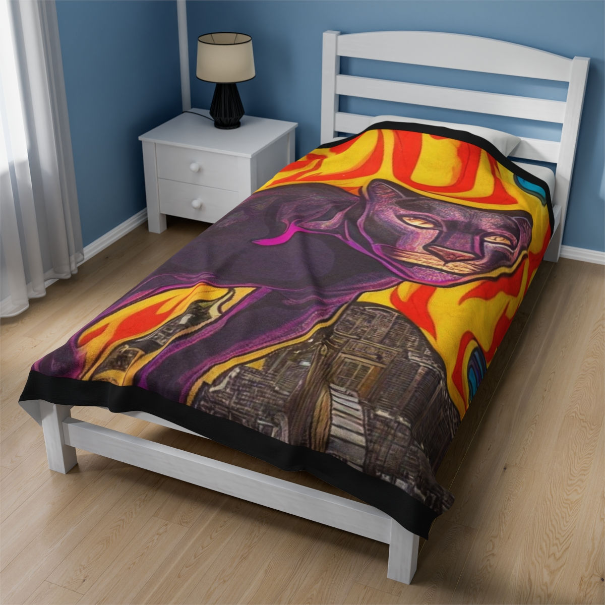 black cat Velveteen Plush Blanket