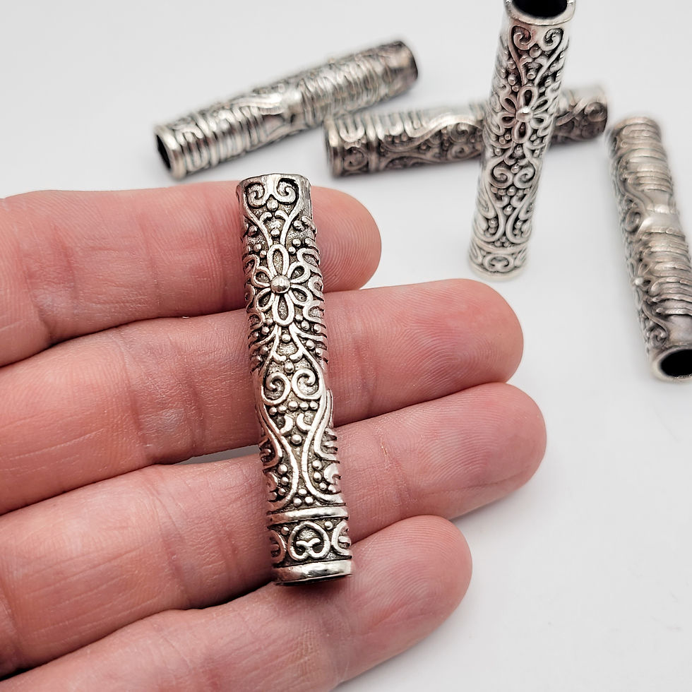 Thumbnail: Long Barrel Daisy Dreadlock Beads - 7mm