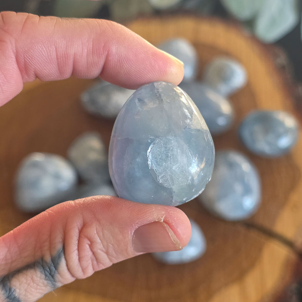 Thumbnail: Celestite Hand-Polished Palm Stones- Ethically Sourced from Madagascar- AA Grade