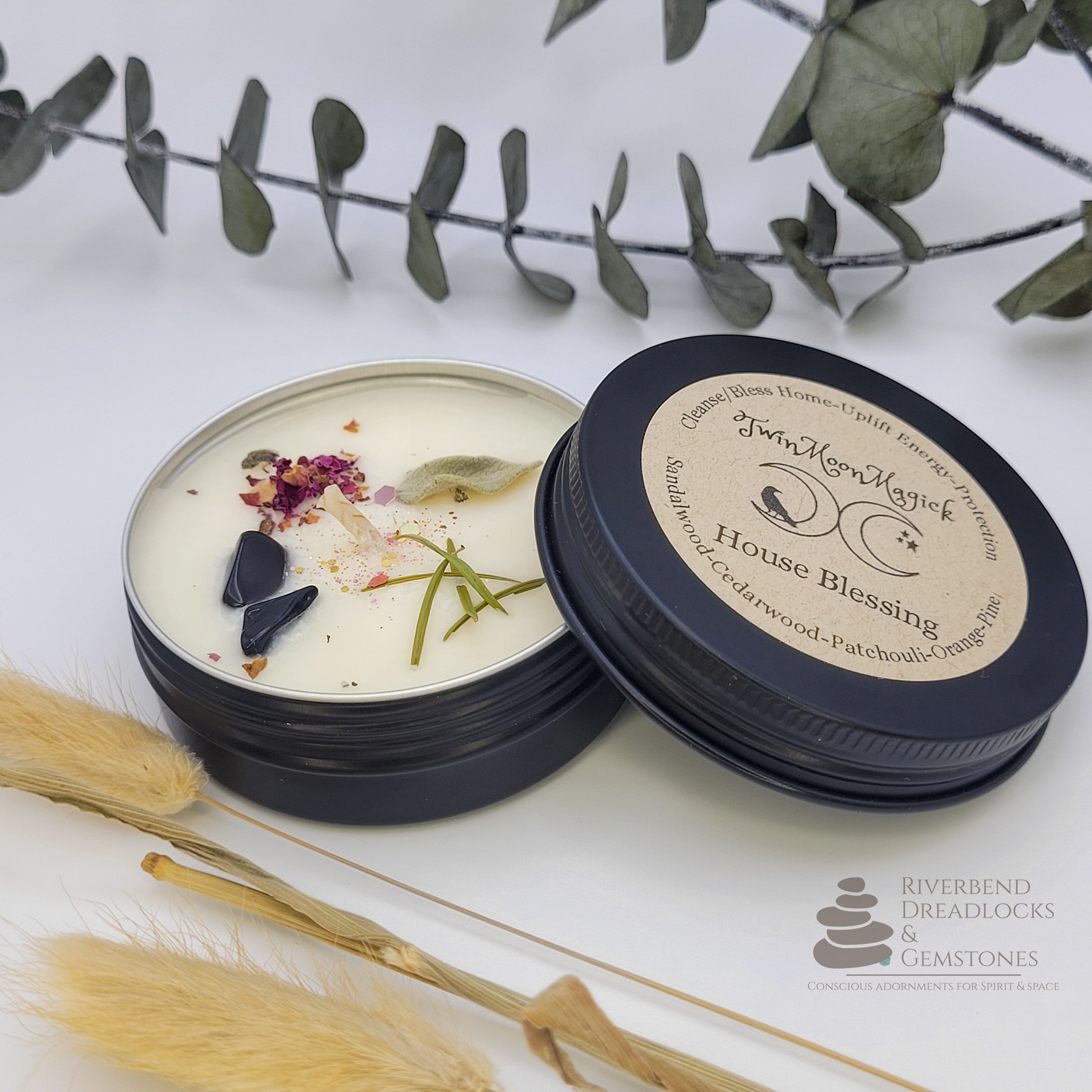 House Blessing Intention Crystal Candle