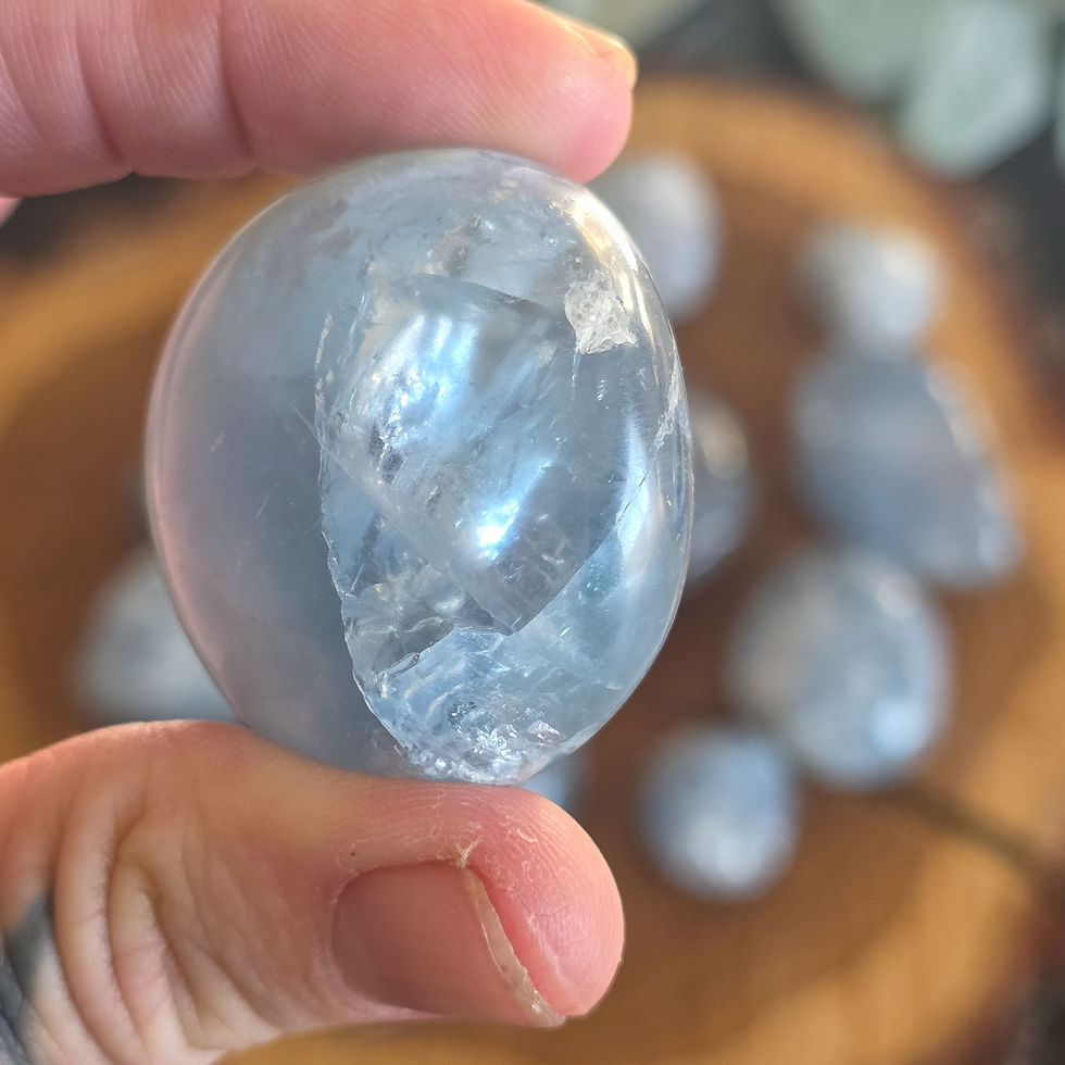Thumbnail: Celestite Hand-Polished Palm Stones- Ethically Sourced from Madagascar- AA Grade