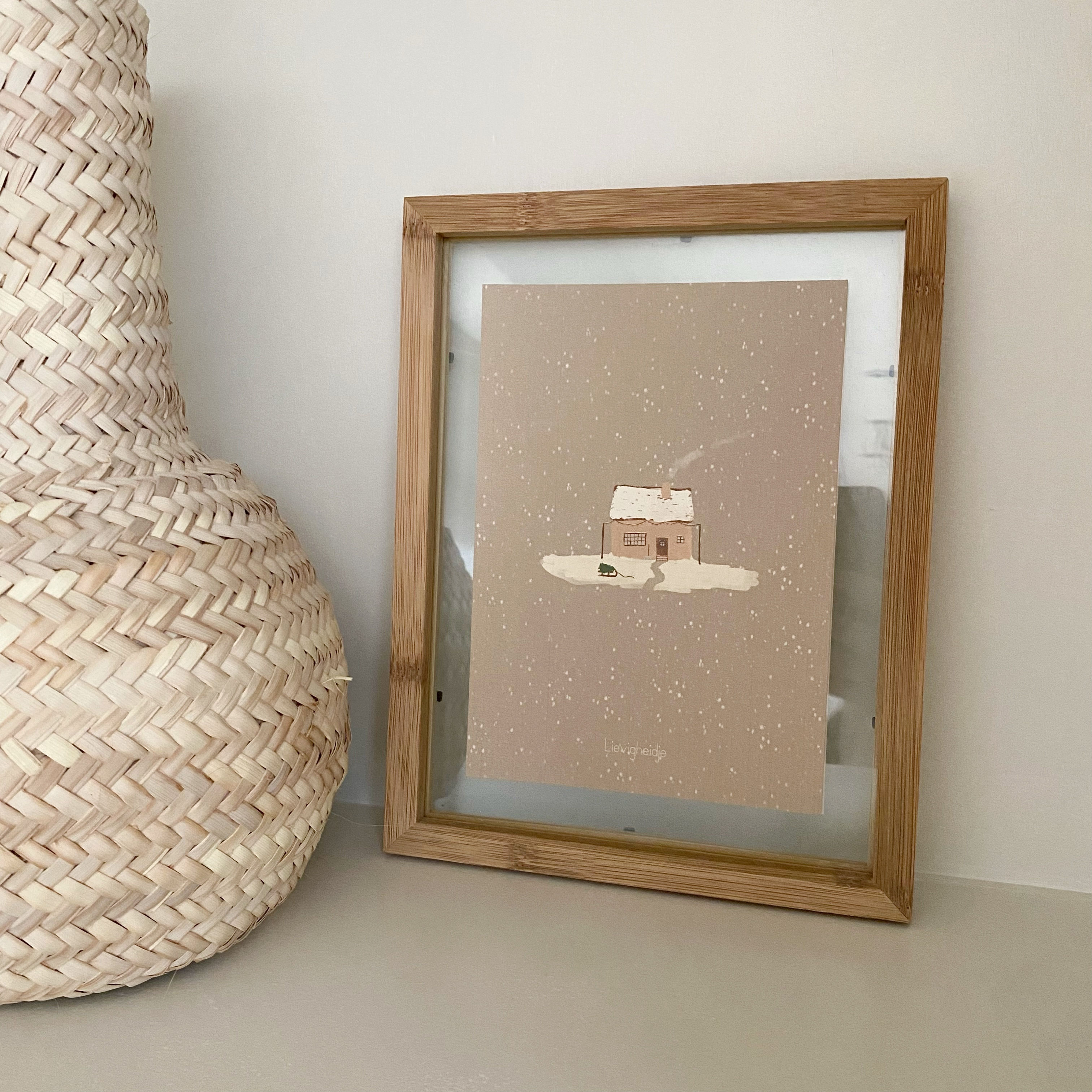 Poster kerst 'Wintershuisje'