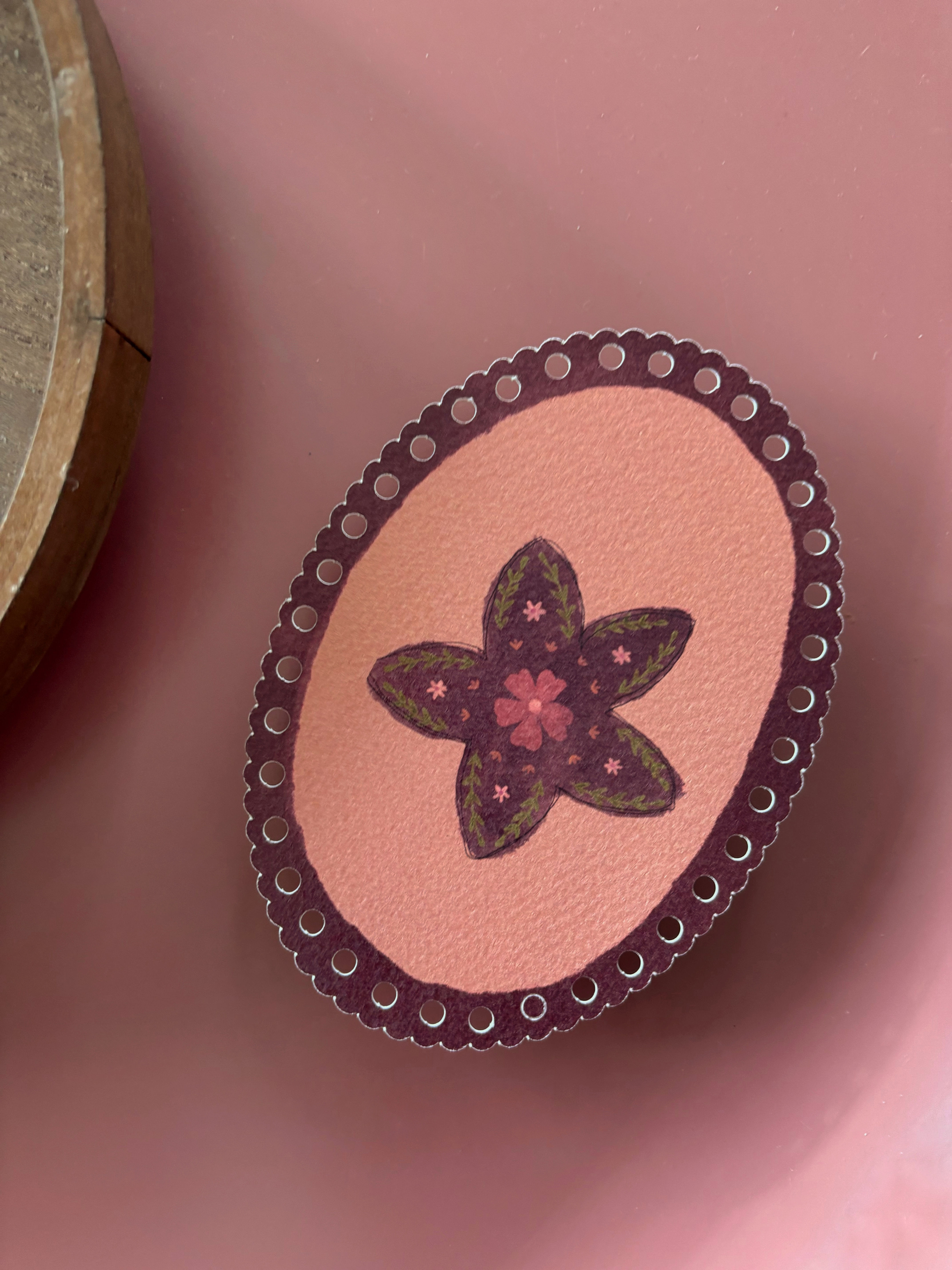 Fleurige kaart ovaal